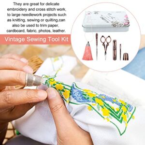 CfoPiryx Embroidery Scissors Kit, Vintage Sewing Scissors, Complete Vintage Sewing Tools with Embroidery Scissors, Antique Sewing Scissor for Embroidery, Sewing, Handicraft(Size:7pcs/Set)