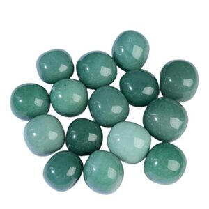 ainuosen 1lb natural polished tumble crystals stones,decorative glass pebbles marbles for vase filler,plant rocks for pots indoor,aquarium gravel for fish tank decor(green aventurine 1-1.2in)
