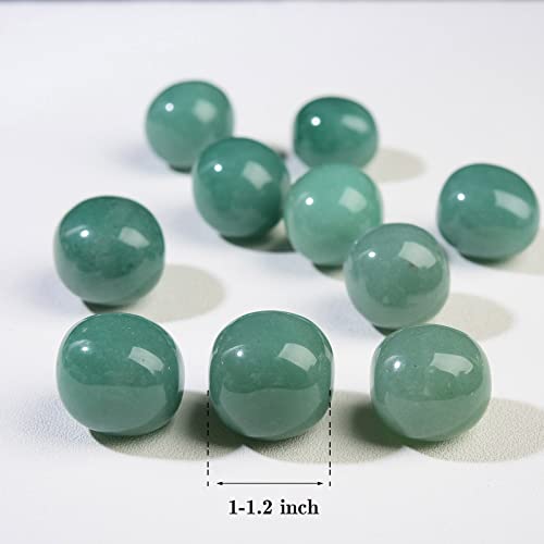 Ainuosen 1LB Natural Polished Tumble Crystals Stones,Decorative Glass Pebbles Marbles for vase Filler,Plant Rocks for pots Indoor,Aquarium Gravel for Fish Tank Decor(Green Aventurine 1-1.2in)