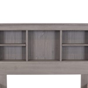 OS Home and Office Furniture Solid Pine Twin Captains Bookcase Bed with 6 Drawers in Charcoal Gray