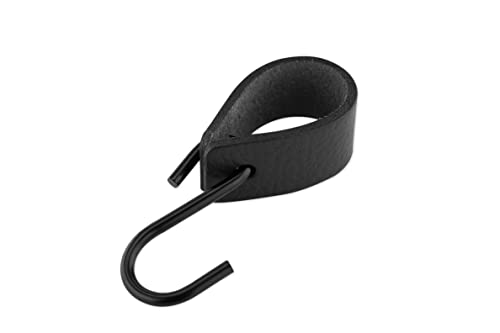 Brute Strength - Multifunctional Leather S-Hooks - Anthracite - 6 Pieces - S Shaped Hooks - Coat Hook - Leather Hooks - Leather s Hooks - Black s Hooks - Kitchen Hooks