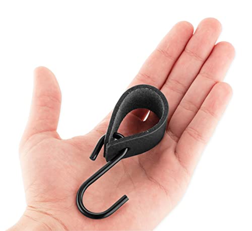 Brute Strength - Multifunctional Leather S-Hooks - Anthracite - 6 Pieces - S Shaped Hooks - Coat Hook - Leather Hooks - Leather s Hooks - Black s Hooks - Kitchen Hooks