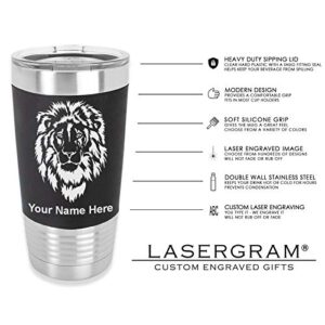 LaserGram 20oz Vacuum Insulated Tumbler Mug, Truck Cab, Personalized Engraving Included (Silicone Grip, Black)