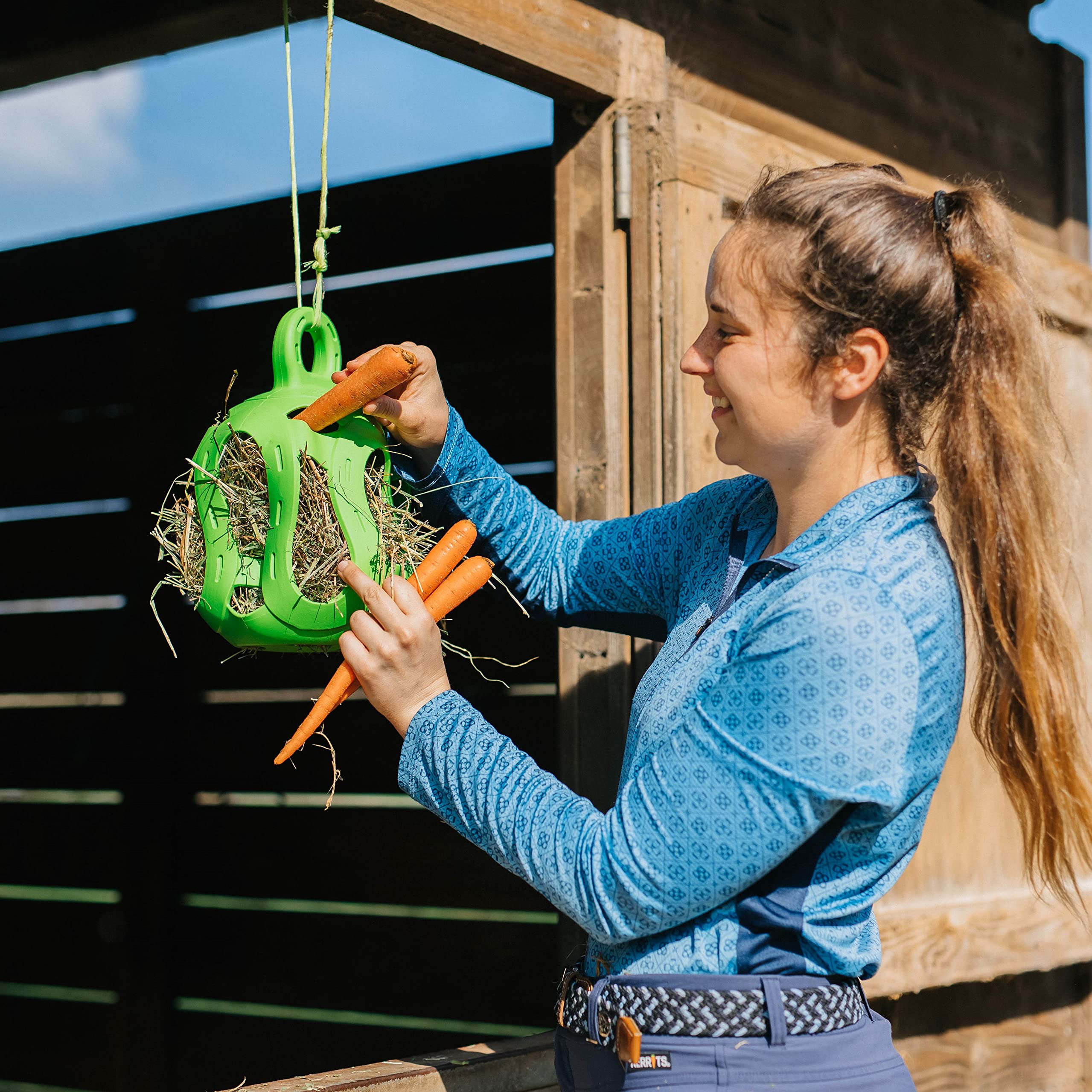 Horsemen's Pride Jolly Hay Ball Stall Toy for Horses, Green