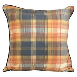 donna sharp throw pillow - pine boughs lodge decorative throw pillow with plaid pattern - square