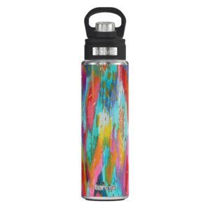 tervis ettavee - brush strokes triple walled insulated tumbler travel cup keeps drinks cold, 24oz wide mouth bottle, stainless steel