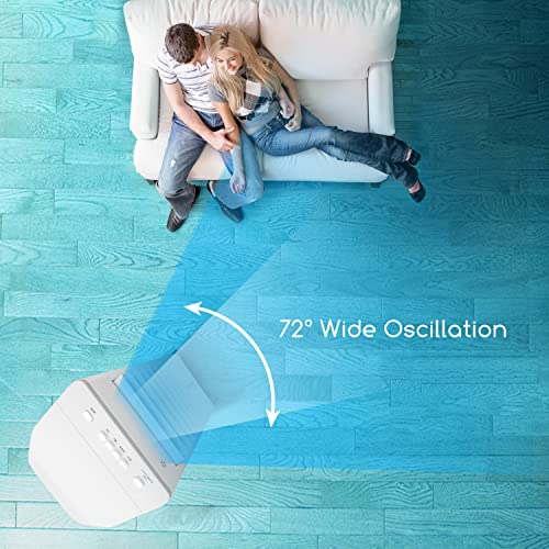 Aigostar 3-in-1 Evaporative Air Cooler with 3 Modes, Fan/Cooling/Humidifier, 72° Wide Oscillation, 1.8 Gallons Visualized Water Tank, Cooling Fan Swamp Cooler for Home Room, White