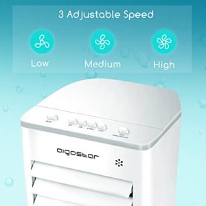 Aigostar 3-in-1 Evaporative Air Cooler with 3 Modes, Fan/Cooling/Humidifier, 72° Wide Oscillation, 1.8 Gallons Visualized Water Tank, Cooling Fan Swamp Cooler for Home Room, White