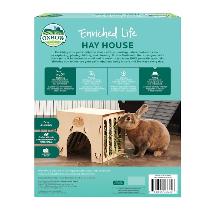 Oxbow Enriched Life Hay House for Guinea Pig, Medium