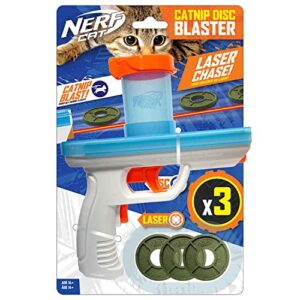 nerf catnip disc blaster cat toy, small, pack of 3