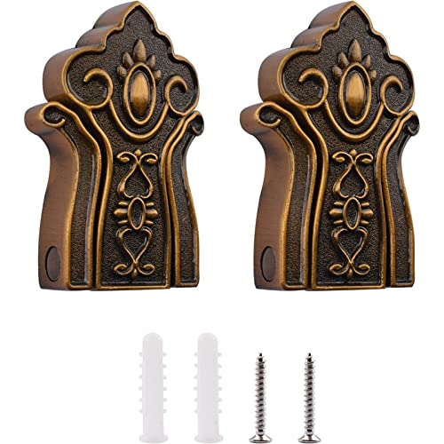 INCREWAY Foldable Concealed Hook, 2PCS Antique Folding Hideaway Coat Hooks Space Aluminum Wall Hooks for Home(Bronze)