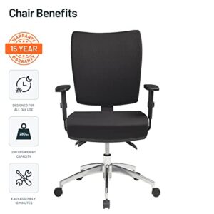 Pago Flash II Deluxe Ergonomic Chair Home Office Desk Chair with Alloy Spider and Adjustable Arms Black