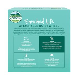 Oxbow Enriched Life Small Animal Accessories - Exercise Wheel for Dwarf Hamsters & Mice - Attachable Quiet Wheel (7 inch)