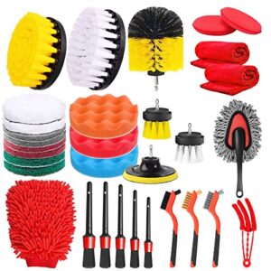 32pcs car detailing kit, car detailing drill brush kit, car detailing brush set, car detailing brushes & car wash kit, car accessories for women, car cleaning brushes for interior, exterior, wheels