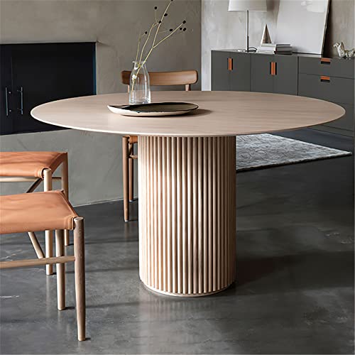 BAYCHEER Round Pedestal Casual Table Simplicity Style Circular Tabletop Dining Room Home Furniture - Wood 27.6" L x 27.6" W x 29.5" H (Table Only)