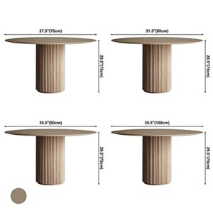 BAYCHEER Round Pedestal Casual Table Simplicity Style Circular Tabletop Dining Room Home Furniture - Wood 27.6" L x 27.6" W x 29.5" H (Table Only)