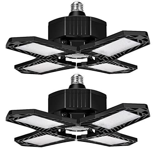 MAVARO Linkable LED Utility Shop Light, Super Bright Garage Lighting, High Output Bay Lighting for Garage Warehouse Workshop Basement 2 Pack ( Color : Black )