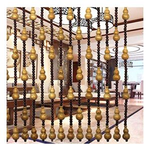 happlignly 35 strands beaded door curtains for doorways wood bead string curtain for room dividers gourd hanging ornament home entrance décor - customizable (size : 1.1x1.76m)