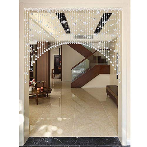 HAPPLiGNLY Beaded Door Curtains for Doorways Crystals Bead String Curtain for Room Dividers Home Wedding Décor Entrance Partition -25/35/45/55 Strands (Color : A, Size : 55 Strands-W 150cm)