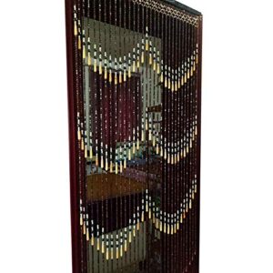 happlignly 36 strands beaded door curtains for doorways wood bead string curtain for room dividers handmade home entrance partition decoration retro style -90x180cm (size : 90x180cm)