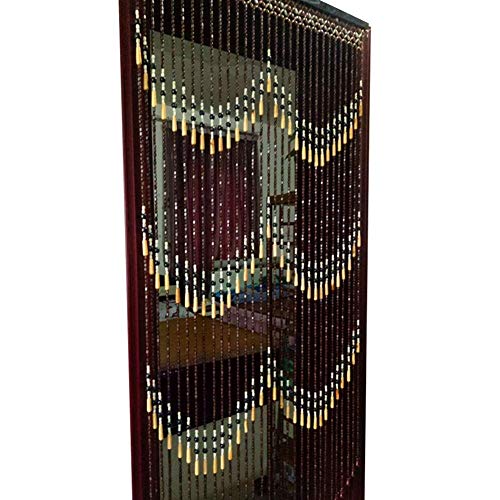 HAPPLiGNLY 36 Strands Beaded Door Curtains for Doorways Wood Bead String Curtain for Room Dividers Handmade Home Entrance Partition Decoration Retro Style -90x180cm (Size : 90X180cm)