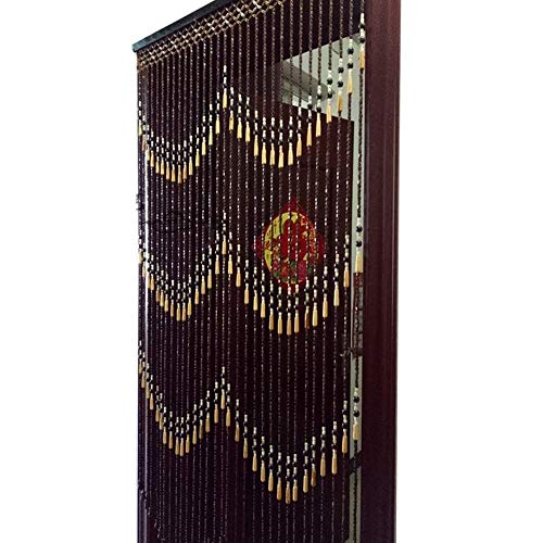 HAPPLiGNLY 36 Strands Beaded Door Curtains for Doorways Wood Bead String Curtain for Room Dividers Handmade Home Entrance Partition Decoration Retro Style -90x180cm (Size : 90X180cm)