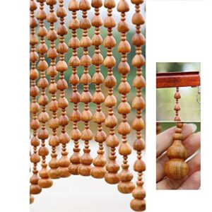 happlignly 35 strands beaded door curtains for doorways wood bead string curtain for room dividers semicircle handmade home hanging screen retro style - customizable (size : width 120cm)