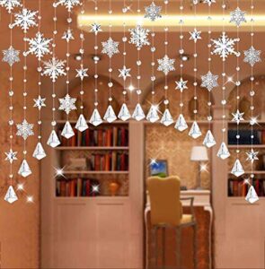 snowflake beaded curtain crystal room divider for souvenirs wedding decor shopwindow,9 (size : 240 * 120cm)