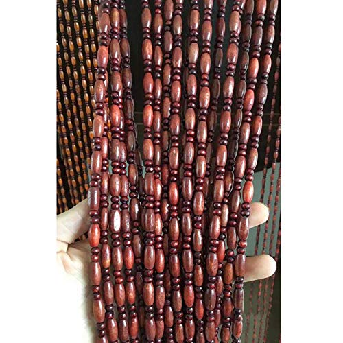 HAPPLiGNLY 45 Shares Beaded Curtains Wood Strings Restaurant Hanging Ornaments for Room Divider Partition, High 180/200CM (Color : B, Size : 90X180CM)