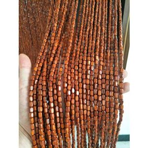 okuoka 51 strands beaded door curtains for doorways wood bead string curtain for room dividers brown home entrance hanging ornament handmade, 2 colors, multiple sizes customizable