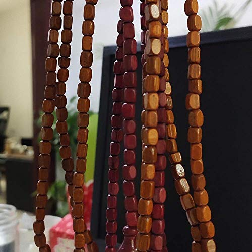 OKUOKA 51 Strands Beaded Door Curtains for Doorways Wood Bead String Curtain for Room Dividers Handmade Home Restaurant Entrance Partition, 2 Colors, Size Customizable (Color : A, Size :