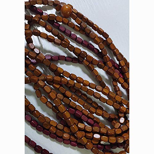 OKUOKA 51 Strands Beaded Door Curtains for Doorways Wood Bead String Curtain for Room Dividers Handmade Home Restaurant Entrance Partition, 2 Colors, Size Customizable (Color : A, Size :