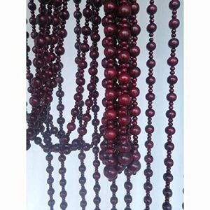 okuoka 33 strands beaded door curtains for doorways wood bead string curtain for room dividers red wine home entrance partition decoration, size customizable (size : 100x120cm)