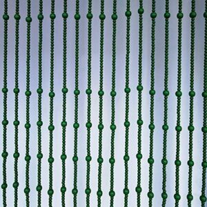 OKUOKA 51 Strands Beaded Door Curtains for Doorways Wood Bead String Curtain for Room Dividers Green Handmade Home Entrance Screen, Multi-Size Customizable (Size : 90x180cm)