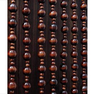 okuoka 21 strands beaded door curtains for doorways wood bead string curtain for room dividers home restaurant partition handmade retro style, 3 colors optional