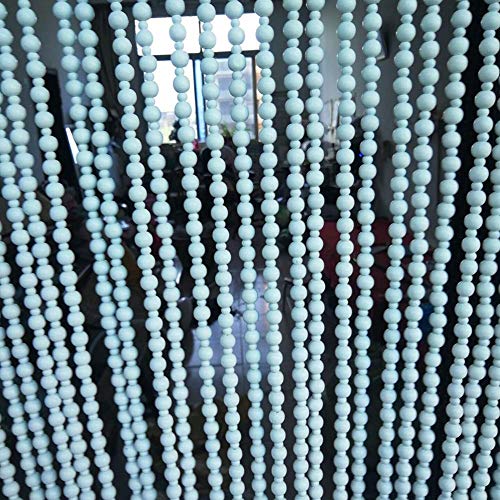 OKUOKA 26 Strands Beaded Door Curtains for Doorways Wood Bead String Curtain for Room Dividers White Home Entrance Decoration Restaurant Partition, Customizable (Size : 80x190cm)