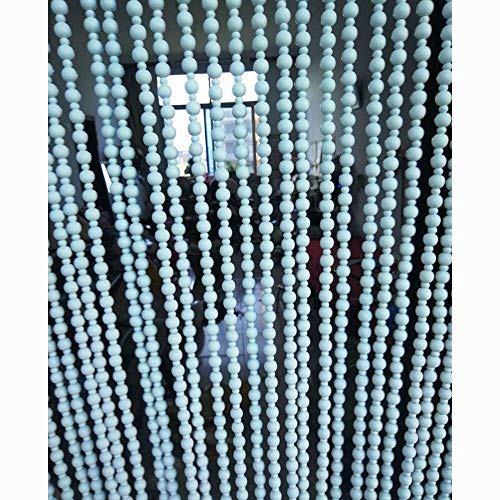 OKUOKA 26 Strands Beaded Door Curtains for Doorways Wood Bead String Curtain for Room Dividers White Home Entrance Decoration Restaurant Partition, Customizable (Size : 80x190cm)