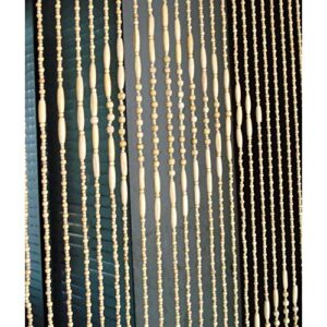 OKUOKA Beaded Door Curtains for Doorways Wood Bead String Curtain for Room Dividers Wood Color Partition Home Retro Decoration Handmade, Size Customizable (Size : 21 Strands-60x190cm)