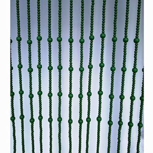 okuoka 41 strands beaded door curtains for doorways wood bead string curtain for room dividers handmade home entrance partition decoration green, multi-size customizable (size : 90x200cm)