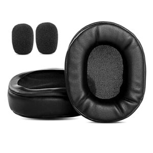 taizichangqin upgrade ear pads ear cushions mic foam replacement compatible with trust gxt 414 zamak headphone (protein leather earpads)