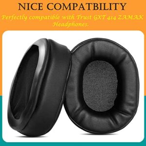 TaiZiChangQin Upgrade Ear Pads Ear Cushions Mic Foam Replacement Compatible with Trust GXT 414 ZAMAK Headphone (Protein Leather Earpads)