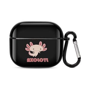 cute axolotls case cover portable pc shell headphone case with keychain compatible with airpods 3