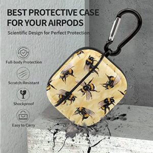 Honey Bees Case Cover Portable PC Shell Headphone Case with Keychain Compatible with AirPods 3