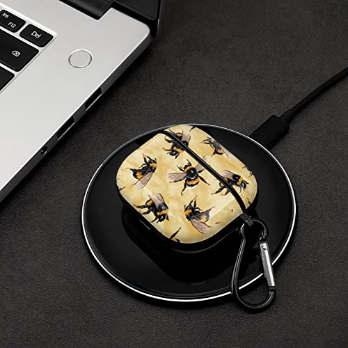 Honey Bees Case Cover Portable PC Shell Headphone Case with Keychain Compatible with AirPods 3
