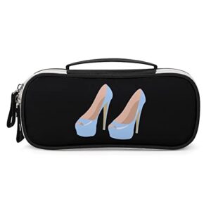 high heel printed pencil case bag stationery pouch with handle portable makeup bag desk organizer