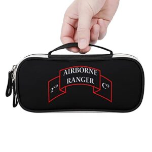 2nd Ranger Battalion Printed Pencil Case Bag Stationery Pouch with Handle Portable Makeup Bag Desk Organizer