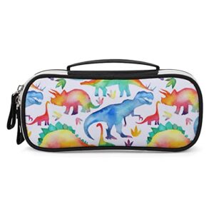 catoon dinosaur pattern4 printed pencil case bag stationery pouch with handle portable makeup bag desk organizer