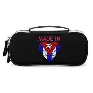 made in cuba printed pencil case bag stationery pouch with handle portable makeup bag desk organizer
