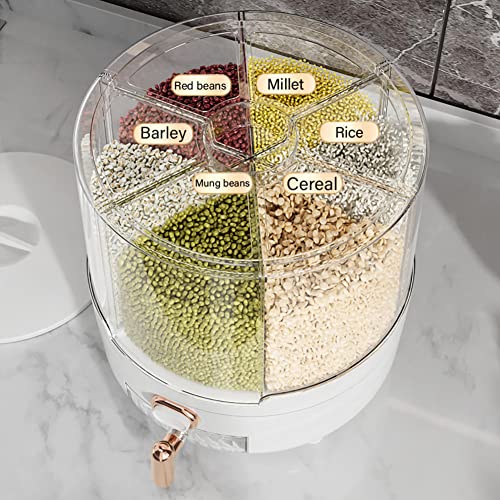 FEMUN,cereal dispenser,cereal containers storage,storage containers,rice dispenser,food containers,cereal dispenser countertop,dispensador de cereales,food dispenser,6 frames,360° rotatable