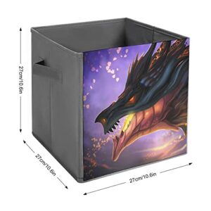 Cool Magma Dragon Collapsible Storage Bins Basics Folding Fabric Storage Cubes Organizer Boxes with Handles